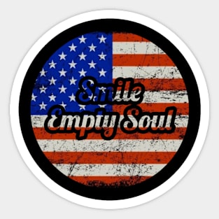 Smile Empty Soul / USA Flag Vintage Style Sticker